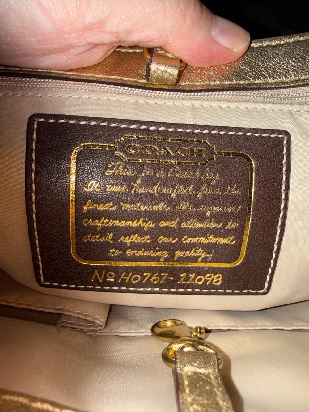 COACH Metallic Signature Logo
Sateen Tote 11098 - Picture 12 of 12